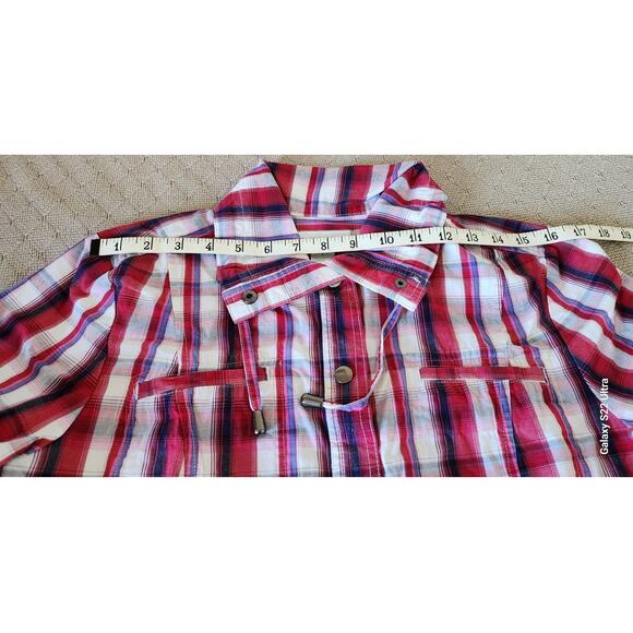 Cj Banks VTG Multicolor Plaid  button Jacket  Breast Pockets Hip pockets W Small - Picture 3 of 15